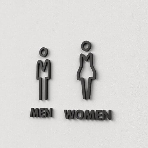 Self-Adhesive Acrylic Ladies Gentlemen Symbol Toilet Bathroom Door Sign Wall Stickers for Hotel,Office,Home,Restaurant Work