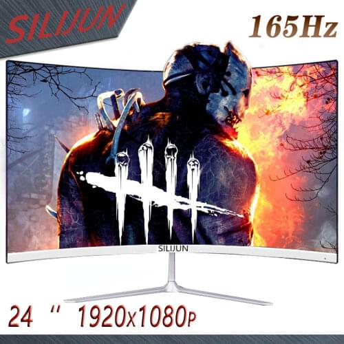 SILIJUN 24 Inch 144HZ Display Curved Screen Computer Monitor PC 1K HD Gaming VGA HDMI 24 Inch Flat Panel portable monitor