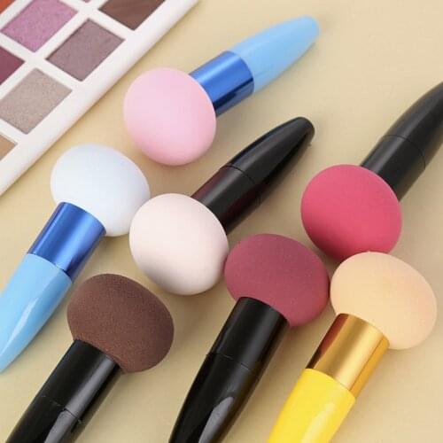 Mushroom head Foundation Powder Puff Women Beauty Sponge Powder Puff With handle Smooth Shaped Professional Cosmetic Tool T0675