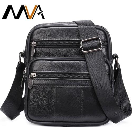 MVA Mens Bags Genuine Leather Shoulder/Crossbody Bags For Men Messenger Bag Leather Men Handbag Small Mens Shoulder Bag Male