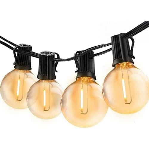 25Ft G40 Globe Bulb LED String Lights 25 Vintage Bulbs Outdoor Umbrella Patio Hanging String Light Chrismtas Garland Light