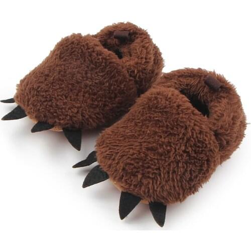 2021 Winter Warm Plush Paw Baby Shoes Infant Toddler Shoes Baby Boys Baby Girls Furry Cotton Shoes Cute Baby Warm Slippers 0-18M