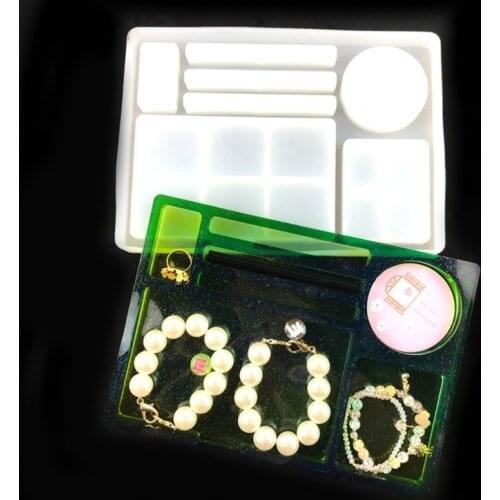 Rolling Tray Epoxy Resin Mold Rectangle Tray Silicone Mould DIY Crafts Jewelry Holder Serving Board Making Tool