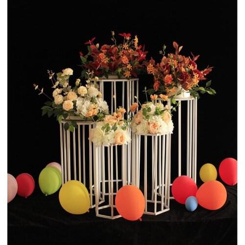 Iron hexagonal cake table shelf dessert table welcome area sign-in table decorative ornaments road guide wedding props