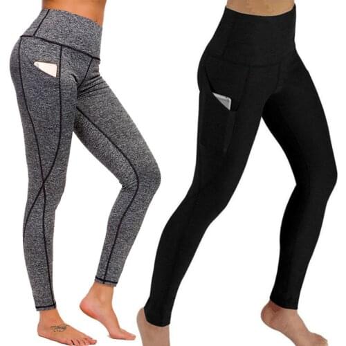 Pants Women with Pocket Sport Girl Gym Leggings Women Tummy Control Jogging Tights Female Fitness Pants Plus Size Leggings