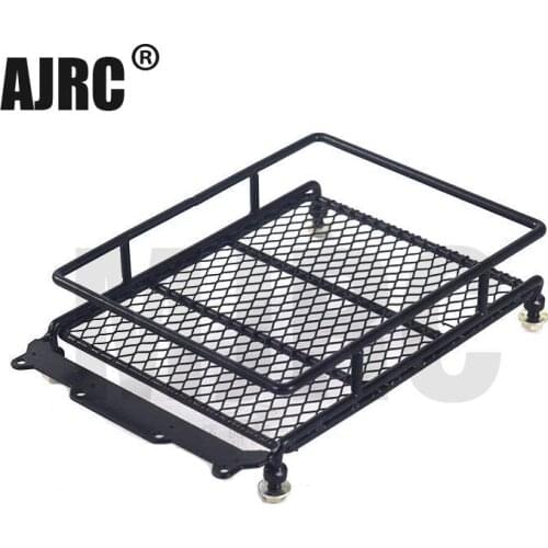 1/10 RC Car Rock Crawler Metal Roof Rack Luggage Carrier with LED Lights Bar for TAMIYA CC01 AXIAL SCX10 D90 RC Luggage Rack