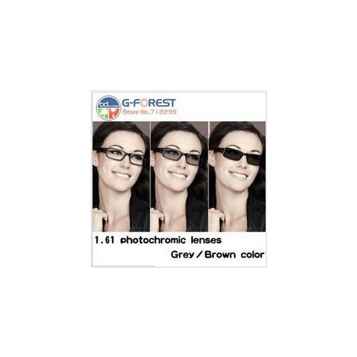 1.61HMC prescription lenses photochromic lenses in 1.61 index grey color / brown color optical lenses Free shipping resin lens