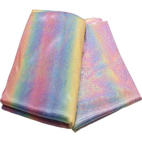 1m Laser Rainbow Glitter Sequins Fabric DIY Craft Supplies Sewing Princess Dress Wedding Party Decor Favors Gifts African Fabric