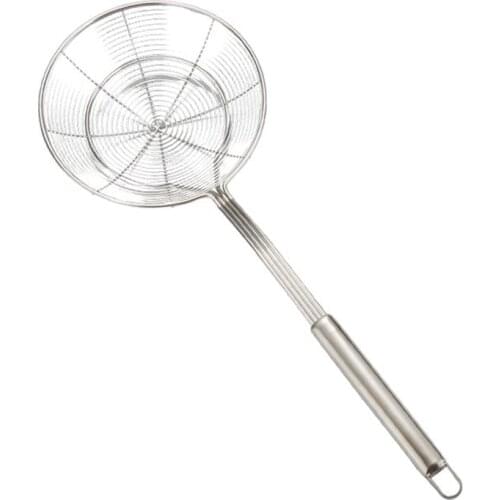 1PC Stainless Steel Frying Oil Strainer Spoon Mesh Food Colander Noodles Strainer Kitchen Tool For Potato Chips French Fries