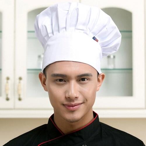 1pc Chef Hat Adjustable Baker Kitchen Cook Restaurants Catering Elastic Cap Men Women Black Red White Striped Plain Cooker Hat