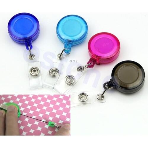 1PC Retractable Ski Pass ID Card Badge Holder Key Chain Reels Keyring With Clip