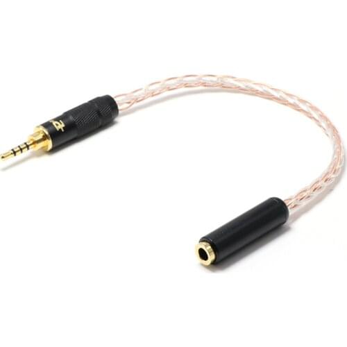 2.5mm TRRS Balanced to 3.5mm Female Balanced Trrs Audio Adapter Silver Plated Cable for AK240 AK380 AK320