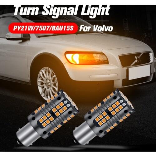 2pcs LED Turn Signal Light Blub Lamp Canbus No Error PY21W 7507 BAU15S For Volvo C70 S80 S40 V50 S60 XC70 C30