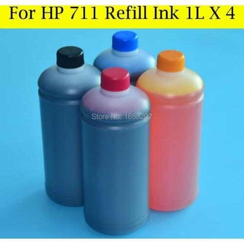 4 Pieces/Lot HP711 Pigment / Dye Ink For HP Designjet T120 T520 Printer For HP 711 Ink