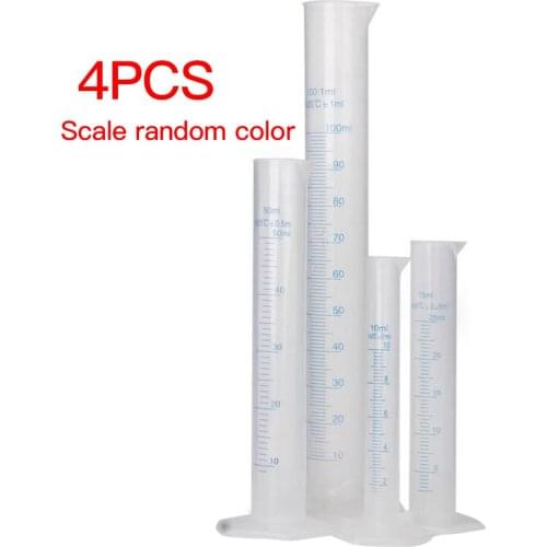 4pcs Plastic Graduated Cylinder Kitchen Laboratory Experiment Test Water Measurement Measuring Tube Cylinder
