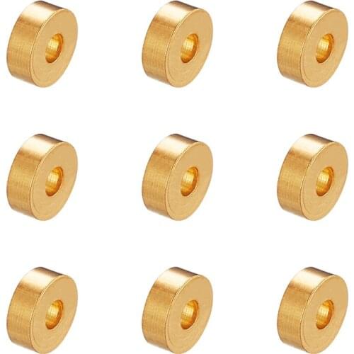 50pcs 6x2mm Brass Rondelle Spacer Beads Loose Bead Golden Color for Jewelry Making DIY Bracelet Necklace Accessories Hole: 2mm