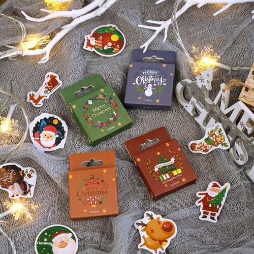 50Pcs/Set Christmas Blessing Series Decorative Sticker Snowman Xmas Tree Scrapbooking DIY Stickers Diary Album Label