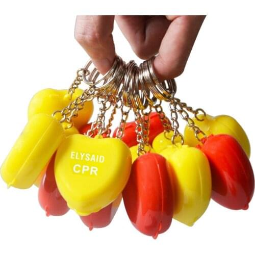 50 Pcs/pack Portable Easy Resuscitator Mask Heart Box Package With Keychain Outdoor First Aid Rescue Tools Breath Heart Disease
