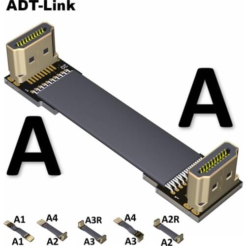 A-A Aerial PTZ Shield HDMI Flexible Flat Ribbon Cable ,FFC FPV HDMI 2.0 Cable Standard Male to female Foldable axial elbow Cable