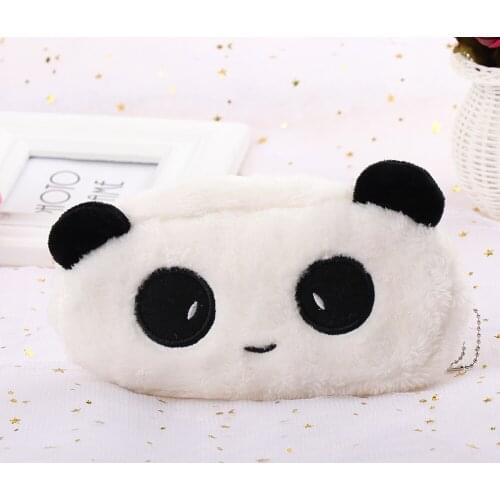 1PC Cartoon Panda Pencil Case Soft Plush Pencil Pen Bags Cosmetic Makeup Pouch Bag Coin Holder Cute Wallet Gifts School Supplies