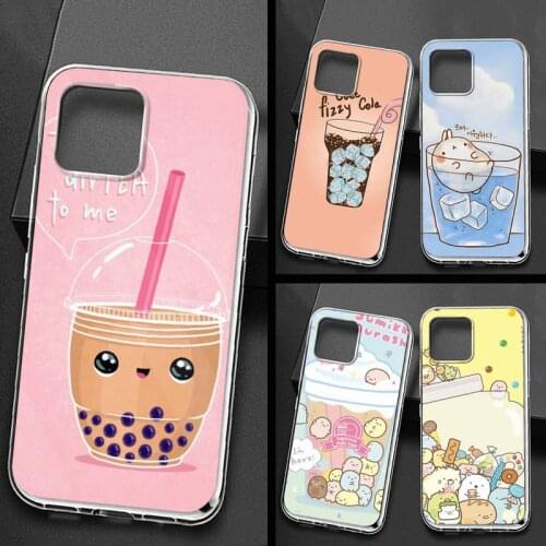 Cute animal bubble tea Phone Case for iPhone 11 12 pro XS MAX Mini 8 7 6 6S Plus X 5S SE 2020 XR