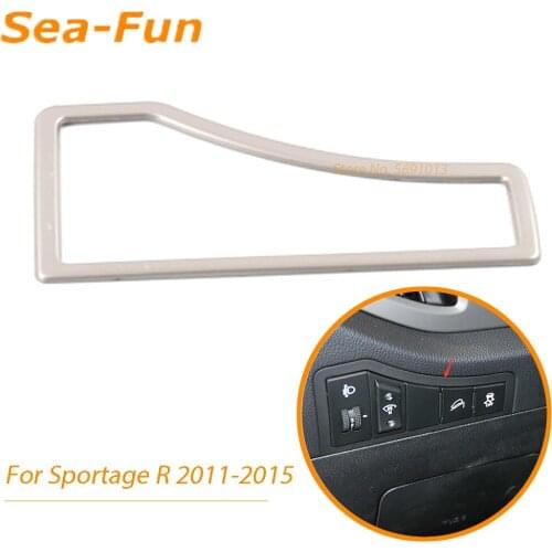 For Kia Sportage R 2011-2015 Inner Head Light Lamp Switch Cover Trim Frame Decoration Sticker ABS Chrome Car Accessories