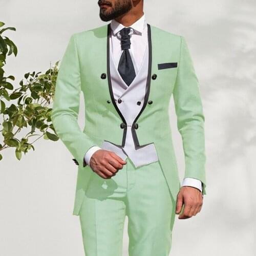 Thorndike Elegant Wedding Party Suit For Men,Solid Slim Fit 3 Pieces Set Groom Groomsmen Tuxedos, 2021 Custom Terno Masculino