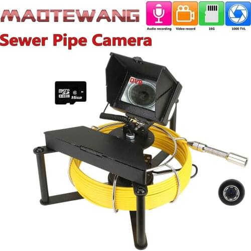 Sewer Pipe Inspection Camera with 16GB TF Card DVR Sewer Drain Industrial Endoscope IP68 5600MHA Battery 4.3inch IPS Monitor