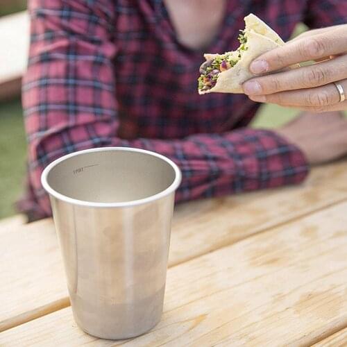 304 Stainless Steel Beaker Beer Mug Anti-Fall ChildrenS Water Cup Coil Edge Conical Single Layer Cup 350ml