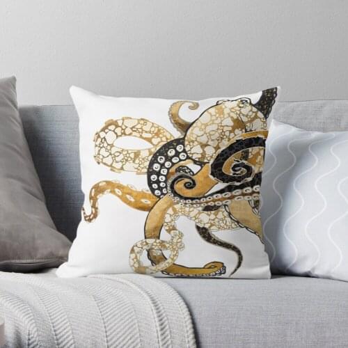 Metallic Octopus Throw Pillow Cushion Cover Polyester throw pillows case on sofa home living room car seat decor 45x45cm