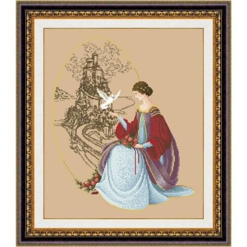 Once upon a time cross stitch kit fairy pattern design 18ct 14ct 11ct linen flaxen canvas embroidery DIY needlework