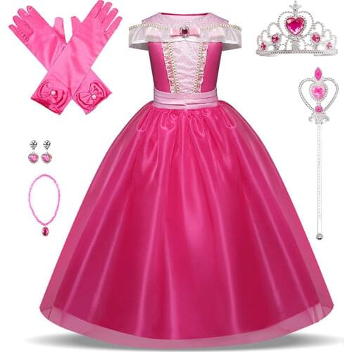 2021 New Beauty Princess Dress for Girls Christmas Halloween Costume Mesh Fluffy Dresses Birthday Party Clothing Wedding Dress