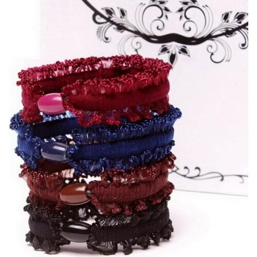 4Pcs fashion lace elastic hair bands for women gum flower hair tie styling ornaments accessories ladies scrunchies hairband