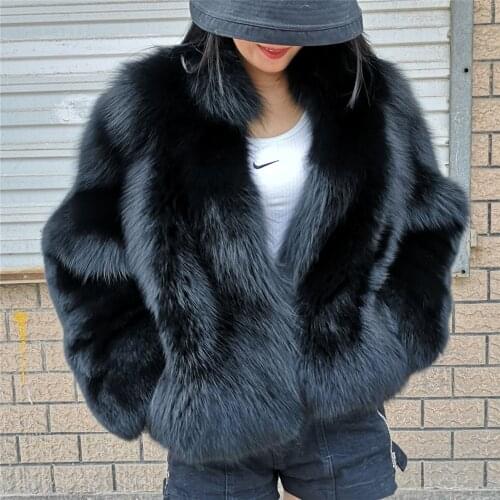 Luxury Winter Women Fox Fur Coat Full Sleeve Girl Real Natural Fur Short Jacket With Fur 2020 NEW High Quality