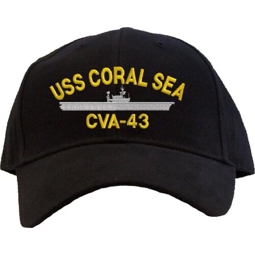 Printed USS Coral Sea CVA-43 Embroidered Baseball Cap - Available in 7 Colors Hat