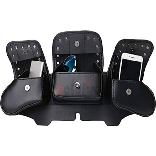 Motorcycle Windshield Saddle Bag 3 Pockets For 1996-2013 Harley Touring Electra