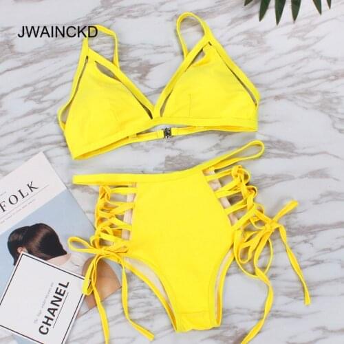 Sexy Bikini Swimwear Women Push Up Swimsuit High Waist Bandage Bikini Set Brazilian Summer Beach Bathing Suits Female Biquini