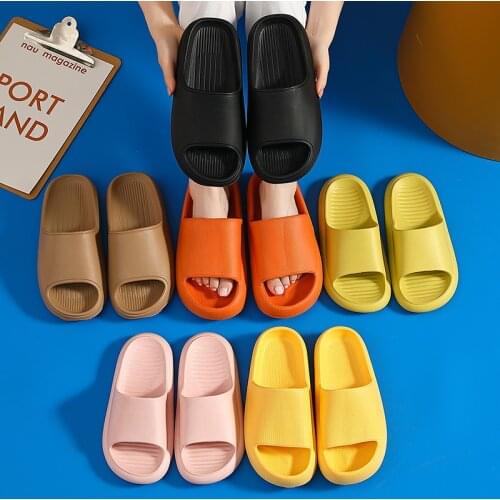 Thick Platform Slippers Summer Beach Eva Soft Sole Slide Sandals Leisure Men Ladies Indoor Bathroom Concise Anti-slip Shoes