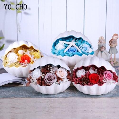Preserved Fresh Rose Flower in Shell Immortal Dired Flore for Wedding Mothers Valentines Birthday Day Gift Shell Eternal Flower
