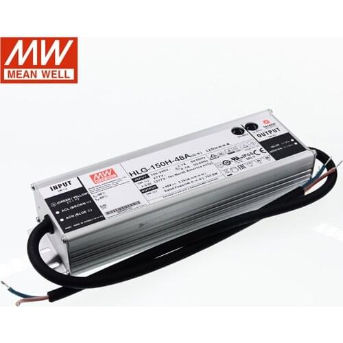 MEAN WELL LED Power Supply HLG-150H-48A 48V Adjustable LED driver 110V/220V AC to 48V DC 3.2A 150W waterproof IP65 Transformer
