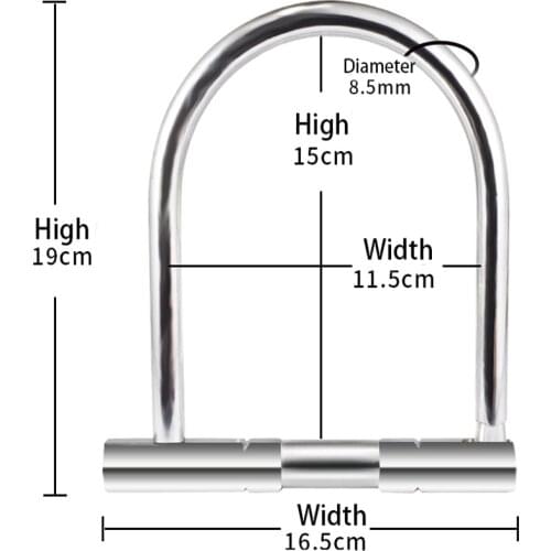 Universal U Lock Bike Bicycle Motorcycle Cycling Scooter Security Steel Chain