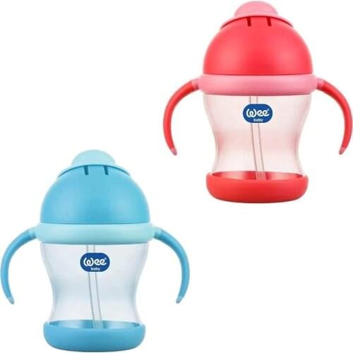 Wee Baby Straw Cup With Grip 200 Ml/7oz Bpa Free Bebe Biberon For Sippy-Trainer Cup Spill - Proof Newborn Healthy Safe Silicone