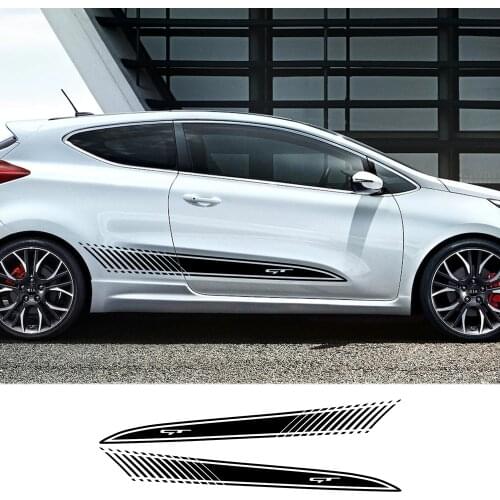 2PCS Car Door Side Long Stripe Vinyl Decals Stickers for Kia Pro Ceed Racing GT Auto Body Decor Graphical Film Car Accessories