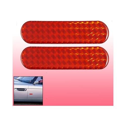 X Autohaux 10 Pcs Red Car Auto Self Adhesive Safety Reflective Stickers