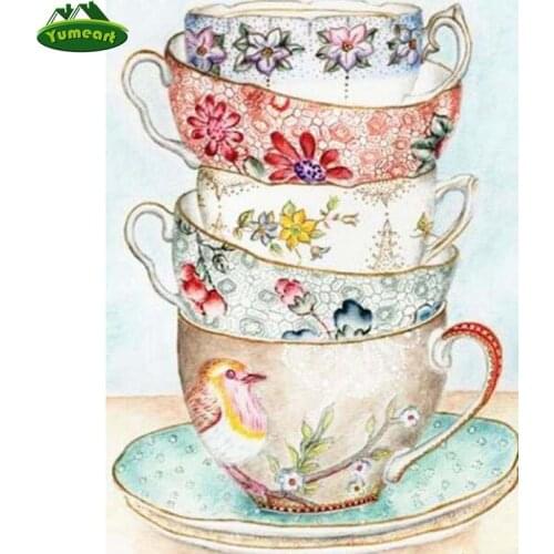 YUMEART Handicrafts Diamond Paintings Cup Diamond Embroidery Crystal Mosaic Cartoon Picture Of Rhinestones Kitchen Room Decal