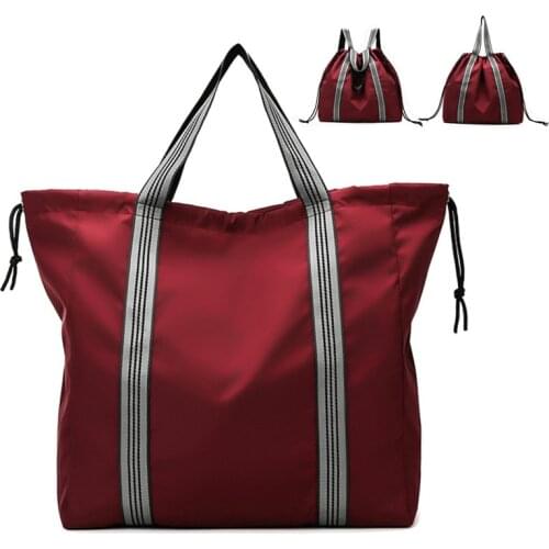 Womens Sports Gym Bag For Fitness Nylon Lightweight Training Big Handbag 2021 Shoulder Travel Yoga Folding Drawstring Backpack