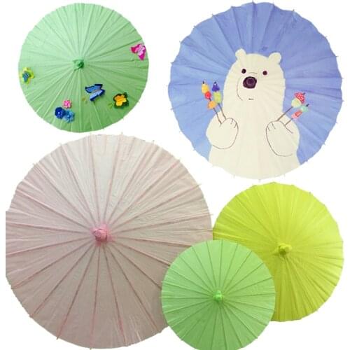 High quality 40cm handmade colored Paper Parasols Wedding Pics DIY Wedding Decoration Paper Umbrella Kids DIY painting Supplies