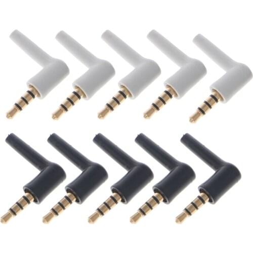 10 Pcs Gold Plated 3/4 3.5mm 90° Male Stereo Headphone Mini Jack Plug G88D