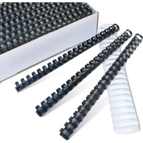 100pcs/Box 21 Rings PVC Binding Aprons 20-80 Sheets A4 Documents File Comb Binding 6/8/10/12mm Notebook Office Machine Supplies