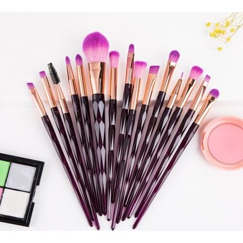15Pcs Diamond Transparent Makeup Brush Set Powder Foundation Blush Blending Eye Shadow Lip Cosmetic Beauty Tool Pincel Maquiagem